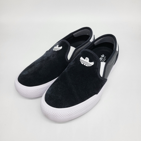 New Adidas Shmoofoil Slip-On Skateboarding Shoes 'Core Black' Size M 10/W 11 - Picture 2 of 9